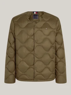 Kurtki & Płaszcze*Tommy Hilfiger Puchowa Kurtka Z Falowanym Pikowaniem ARMY GREEN