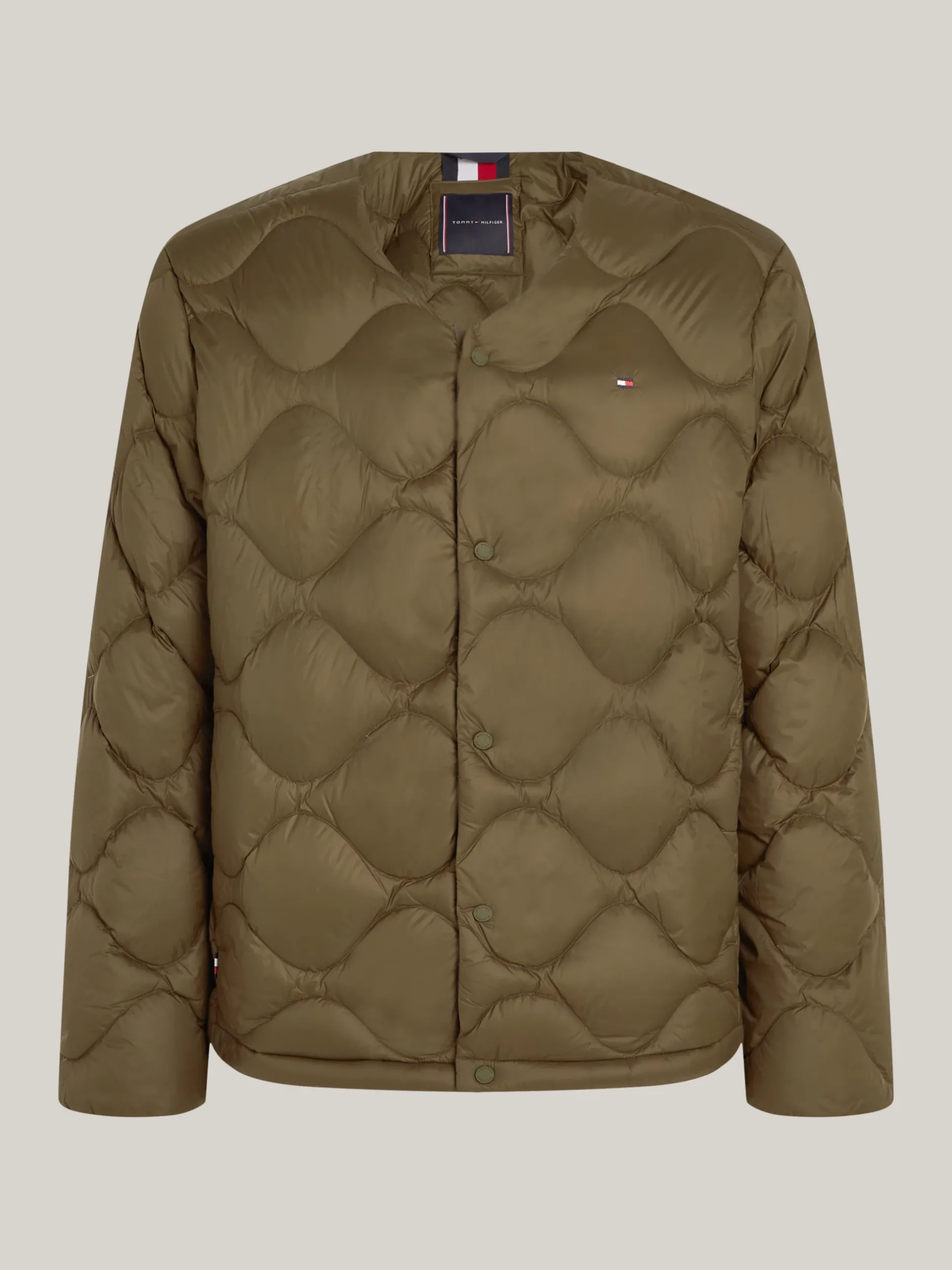 Kurtki & Płaszcze*Tommy Hilfiger Puchowa Kurtka Z Falowanym Pikowaniem ARMY GREEN