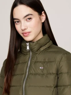 Kurtki & Płaszcze*Tommy Hilfiger Puchowa Kurtka Z Kapturem Ze Sztucznym Futrem FATIGUE GREEN