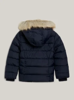 Kurtki I Płaszcze*Tommy Hilfiger Puchowa Kurtka Z Kapturem Ze Sztucznym Futrem DESERT SKY