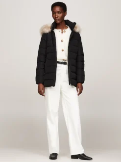 Kurtki & Płaszcze*Tommy Hilfiger Puchowa Kurtka Z Kapturem BLACK