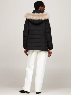 Kurtki & Płaszcze*Tommy Hilfiger Puchowa Kurtka Z Kapturem BLACK