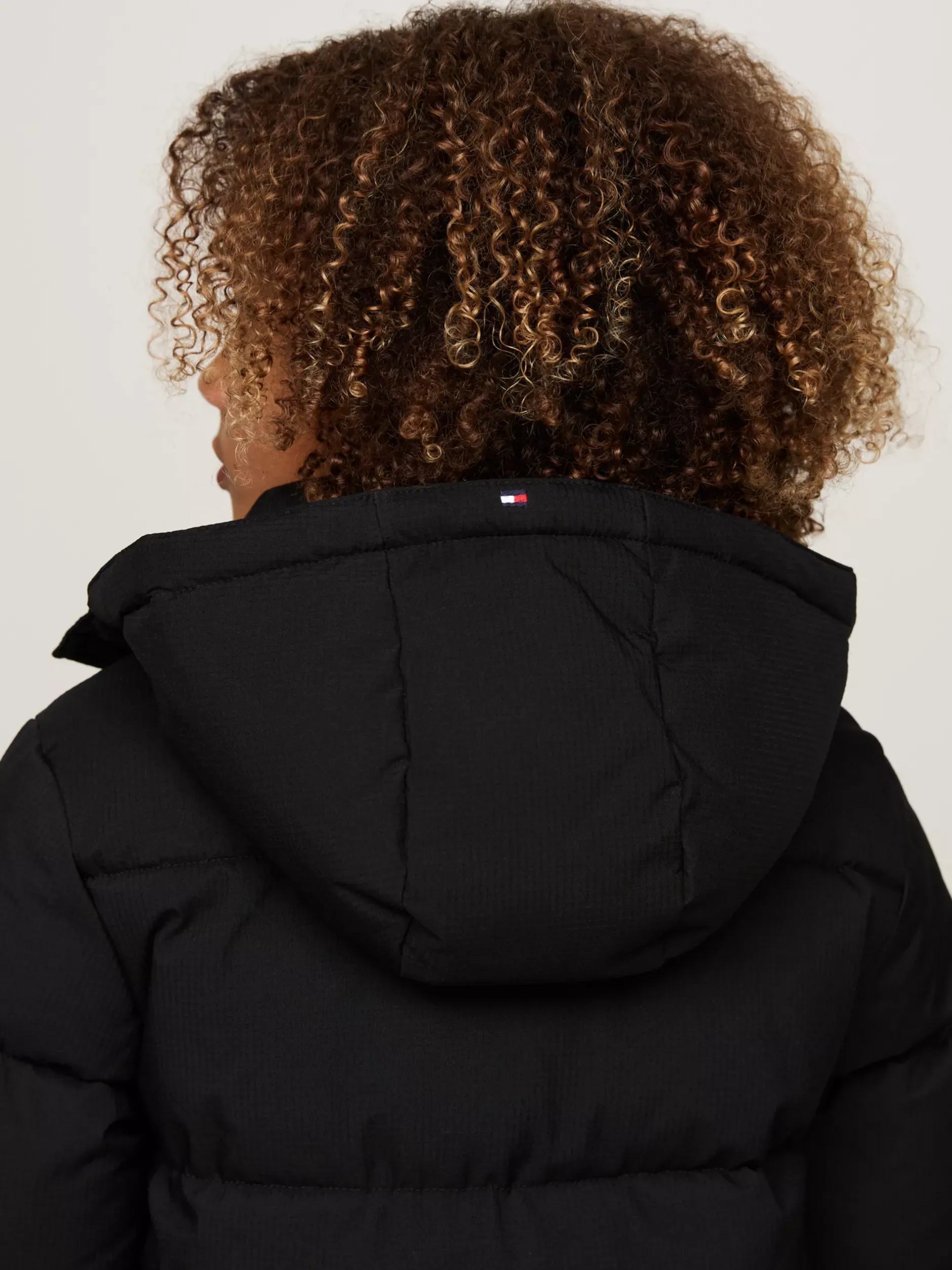 Kurtki*Tommy Hilfiger Puchowa Kurtka Z Logo Hilfiger Monotype BLACK