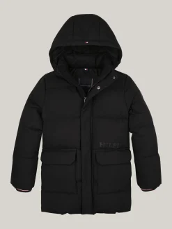 Kurtki*Tommy Hilfiger Puchowa Kurtka Z Logo Hilfiger Monotype BLACK
