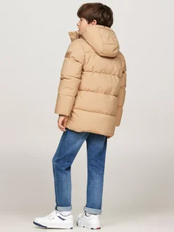Kurtki*Tommy Hilfiger Puchowa Kurtka Z Logo Hilfiger Monotype CLASSIC KHAKI