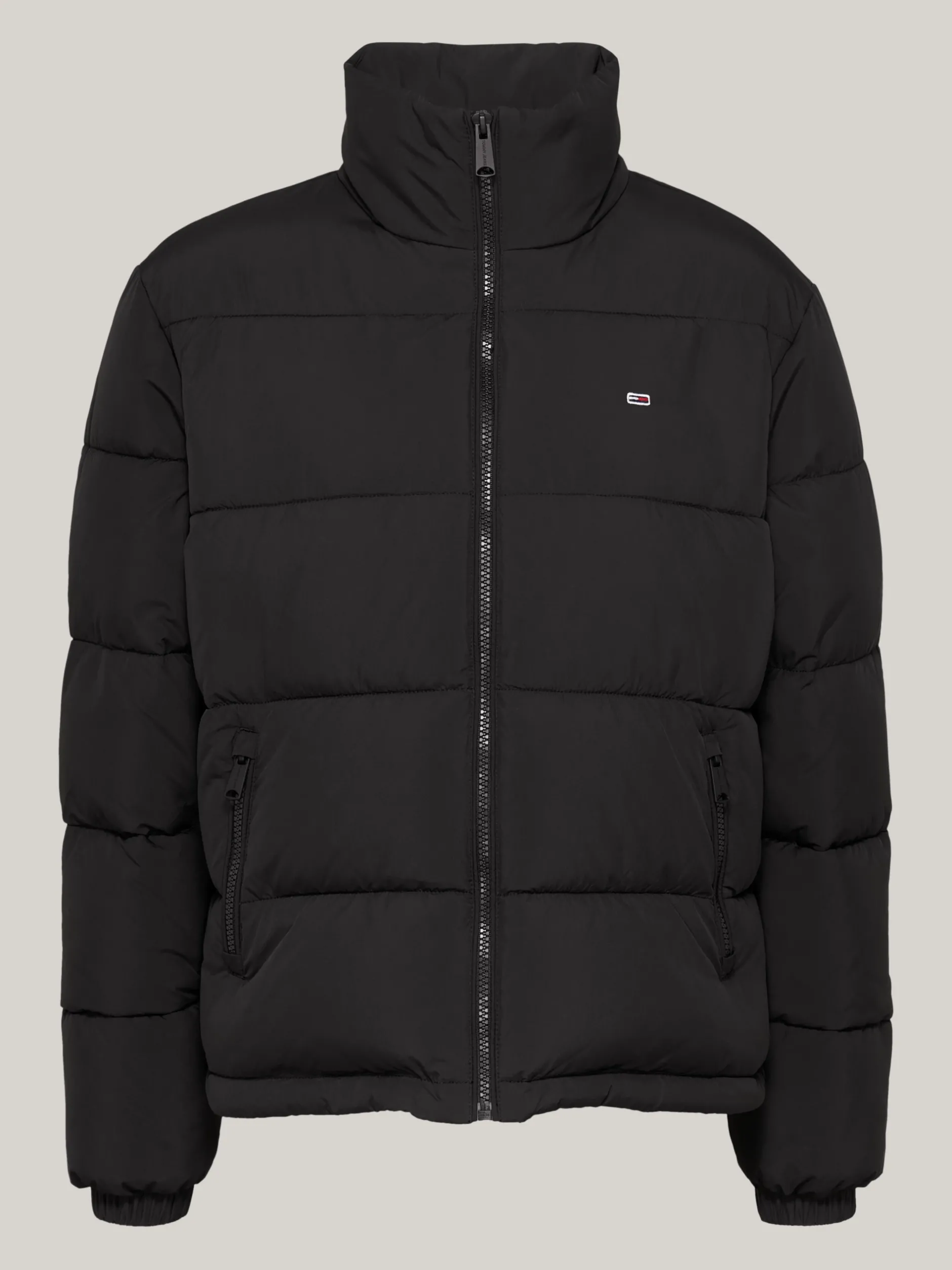 Kurtki & Płaszcze*Tommy Hilfiger Puchowa Kurtka Ze Stawianym Kołnierzem BLACK