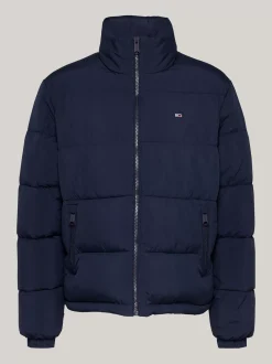 Kurtki & Płaszcze*Tommy Hilfiger Puchowa Kurtka Ze Stawianym Kołnierzem DARK NIGHT NAVY