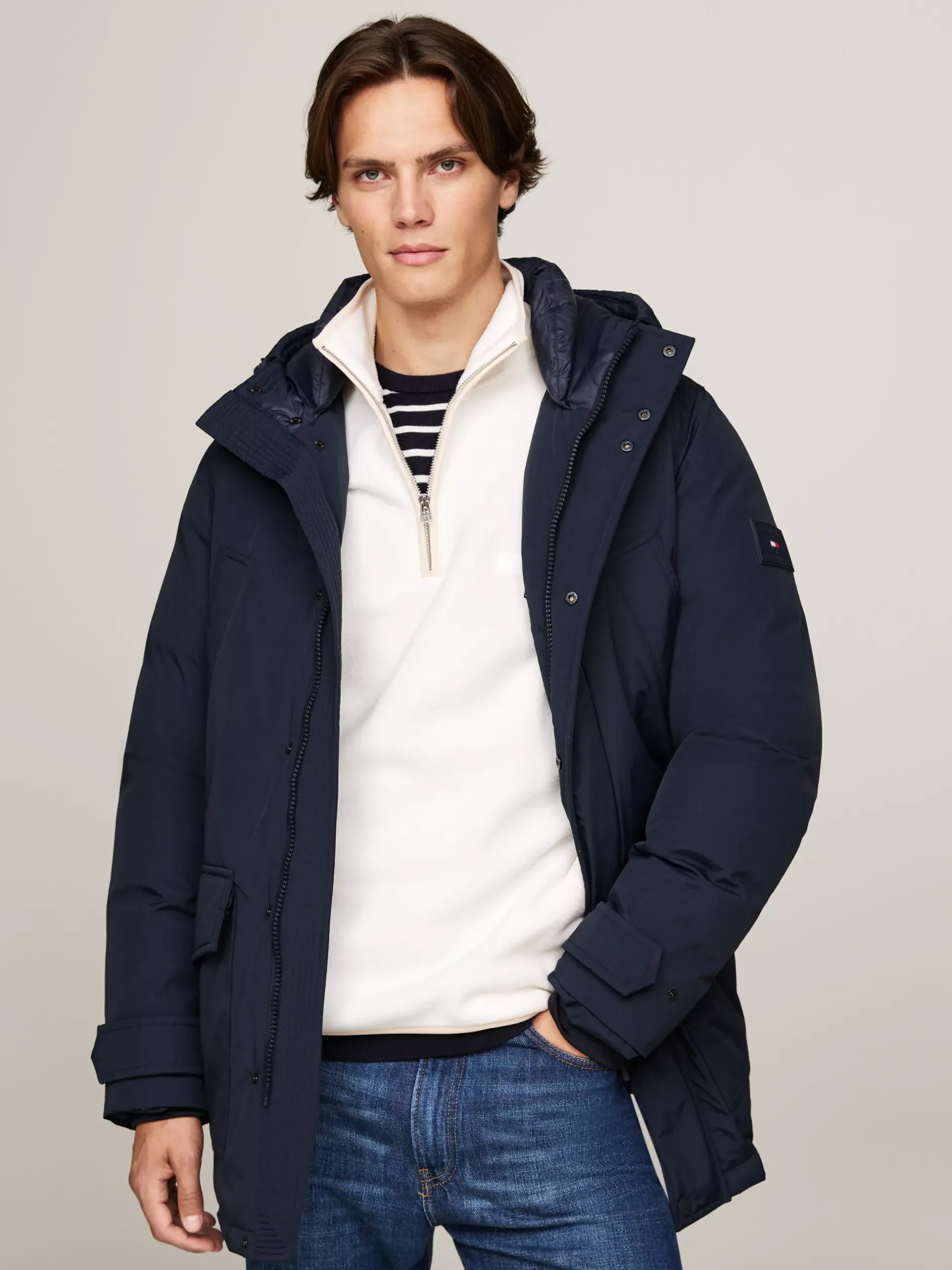 Kurtki & Płaszcze*Tommy Hilfiger Puchowa Parka Rockie Z Kapturem DESERT SKY