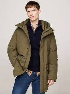 Kurtki & Płaszcze*Tommy Hilfiger Puchowa Parka Rockie Z Kapturem ARMY GREEN