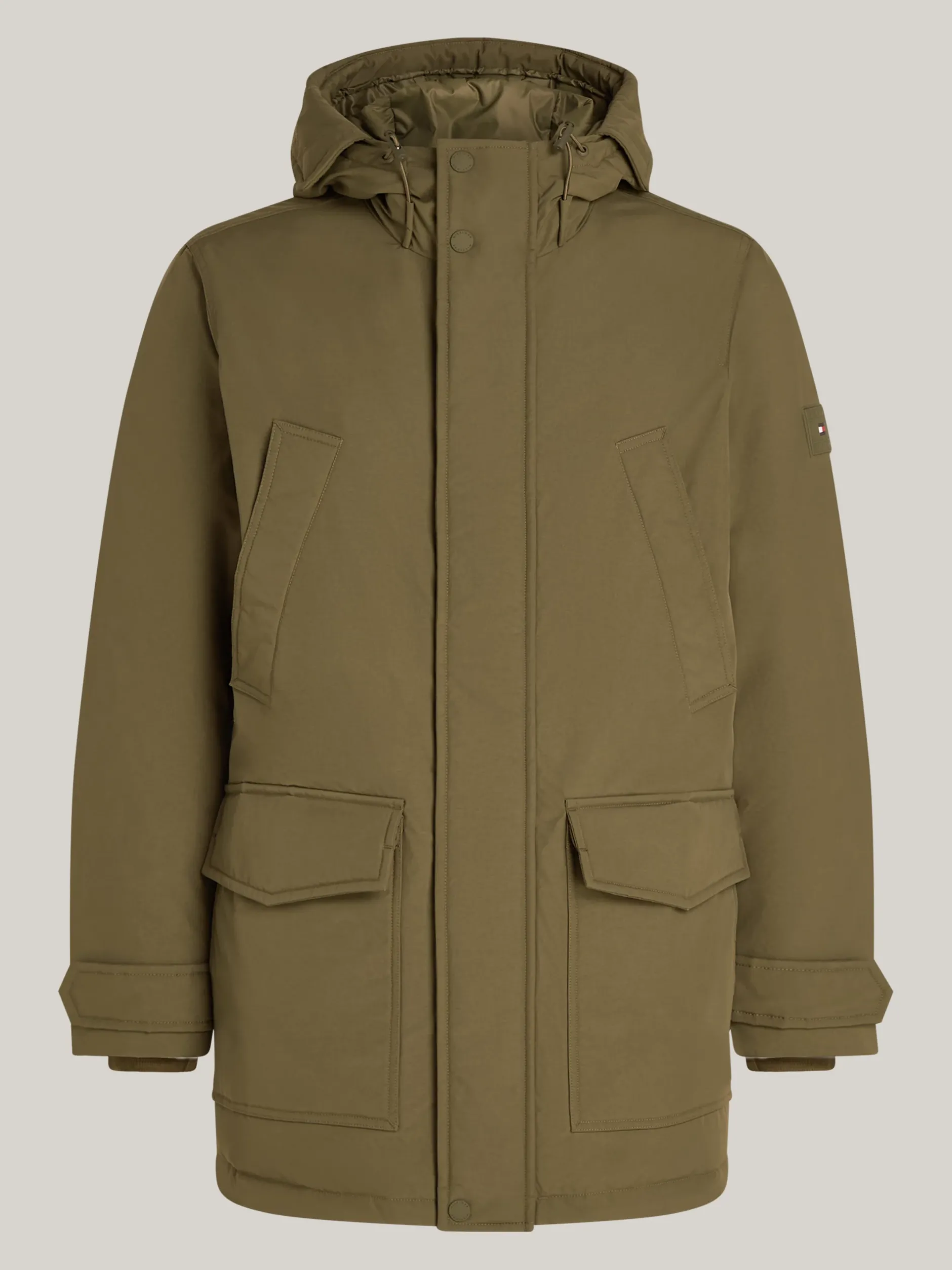 Kurtki & Płaszcze*Tommy Hilfiger Puchowa Parka Rockie Z Kapturem ARMY GREEN