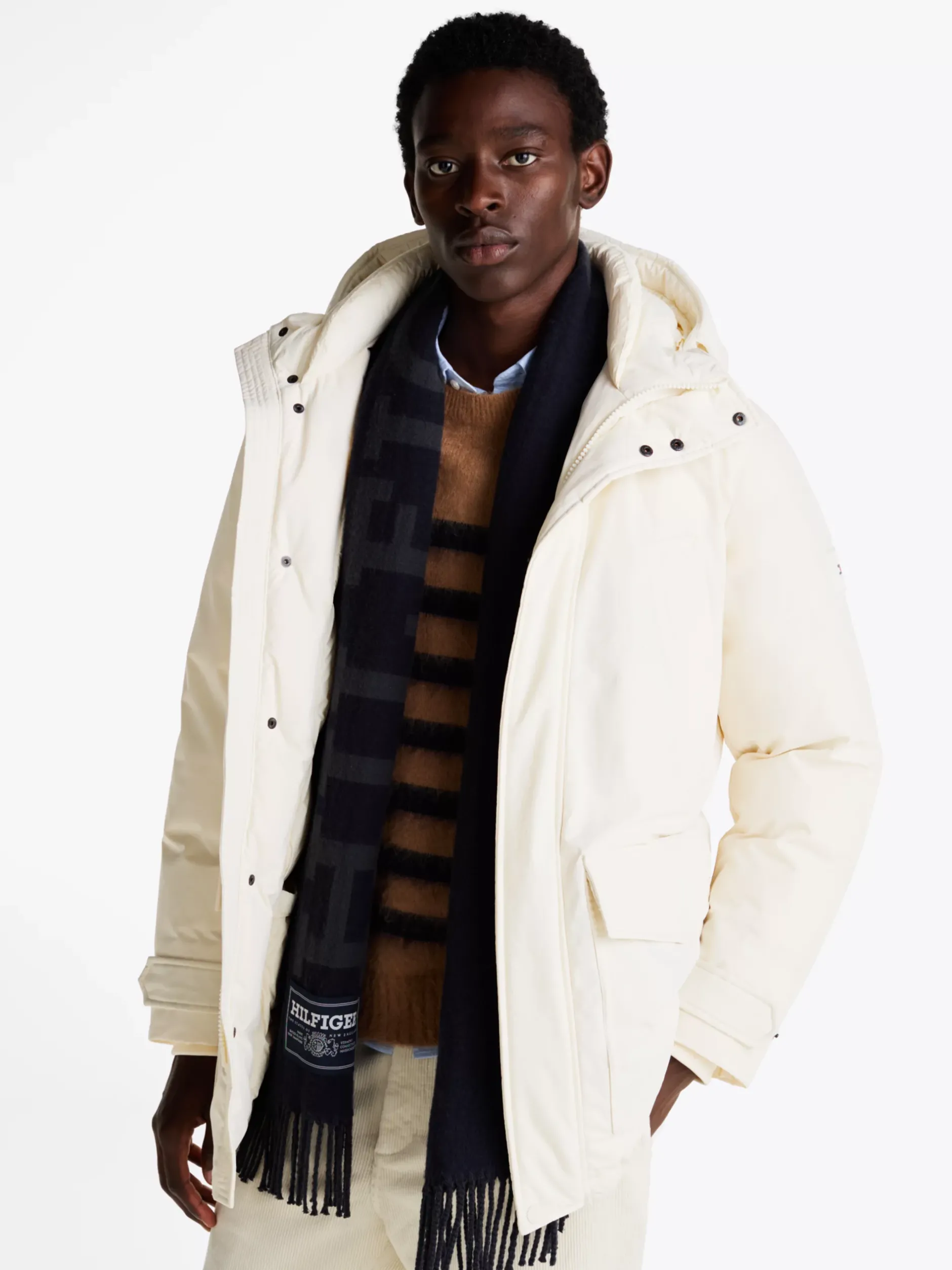 Kurtki & Płaszcze*Tommy Hilfiger Puchowa Parka Rockie Z Kapturem IVORY