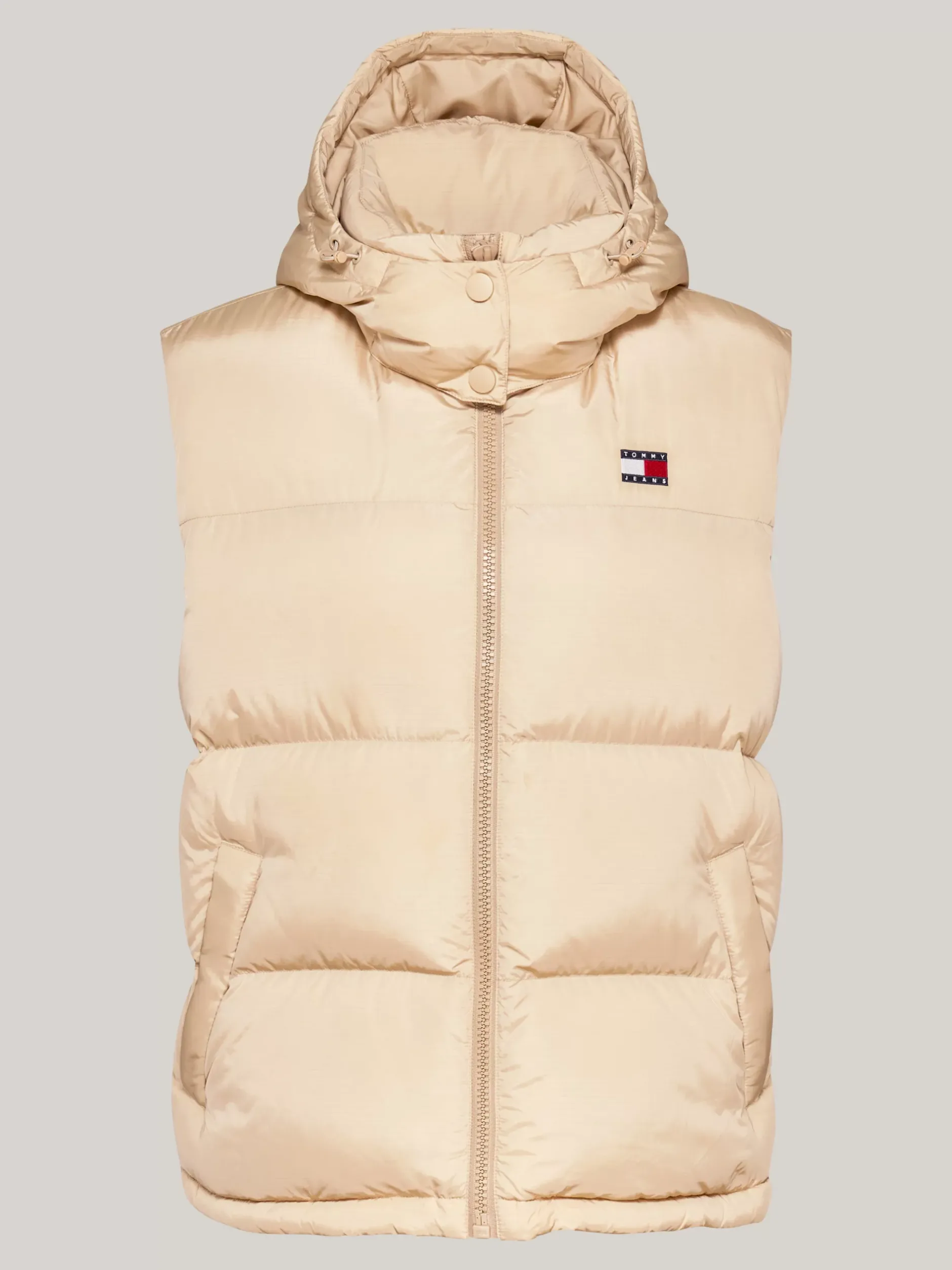 Kurtki & Płaszcze*Tommy Hilfiger Puchowy Bezrękawnik Alaska Z Kapturem GENTLE GOLD