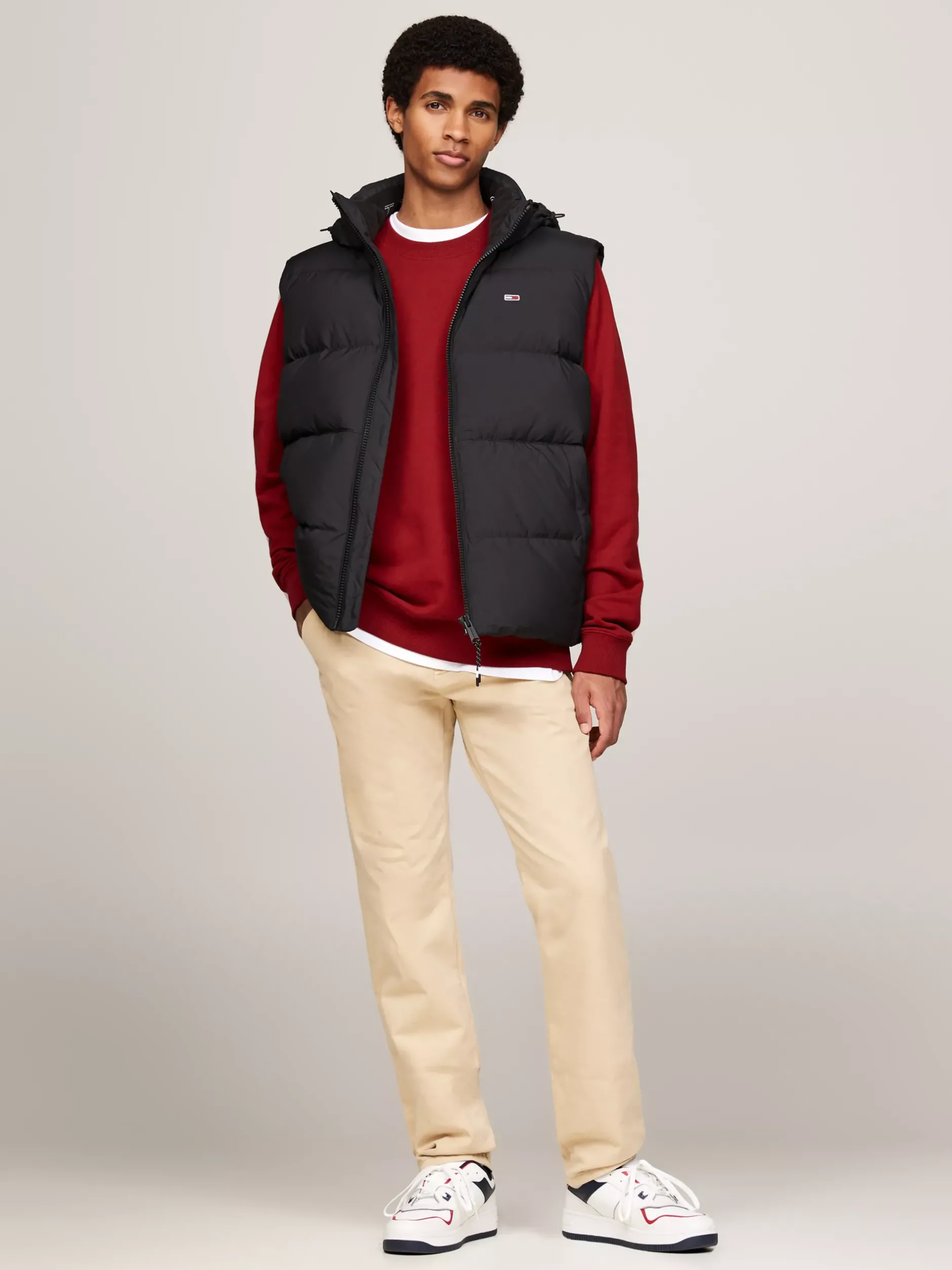 Kurtki & Płaszcze*Tommy Hilfiger Puchowy Bezrękawnik Z Kapturem BLACK
