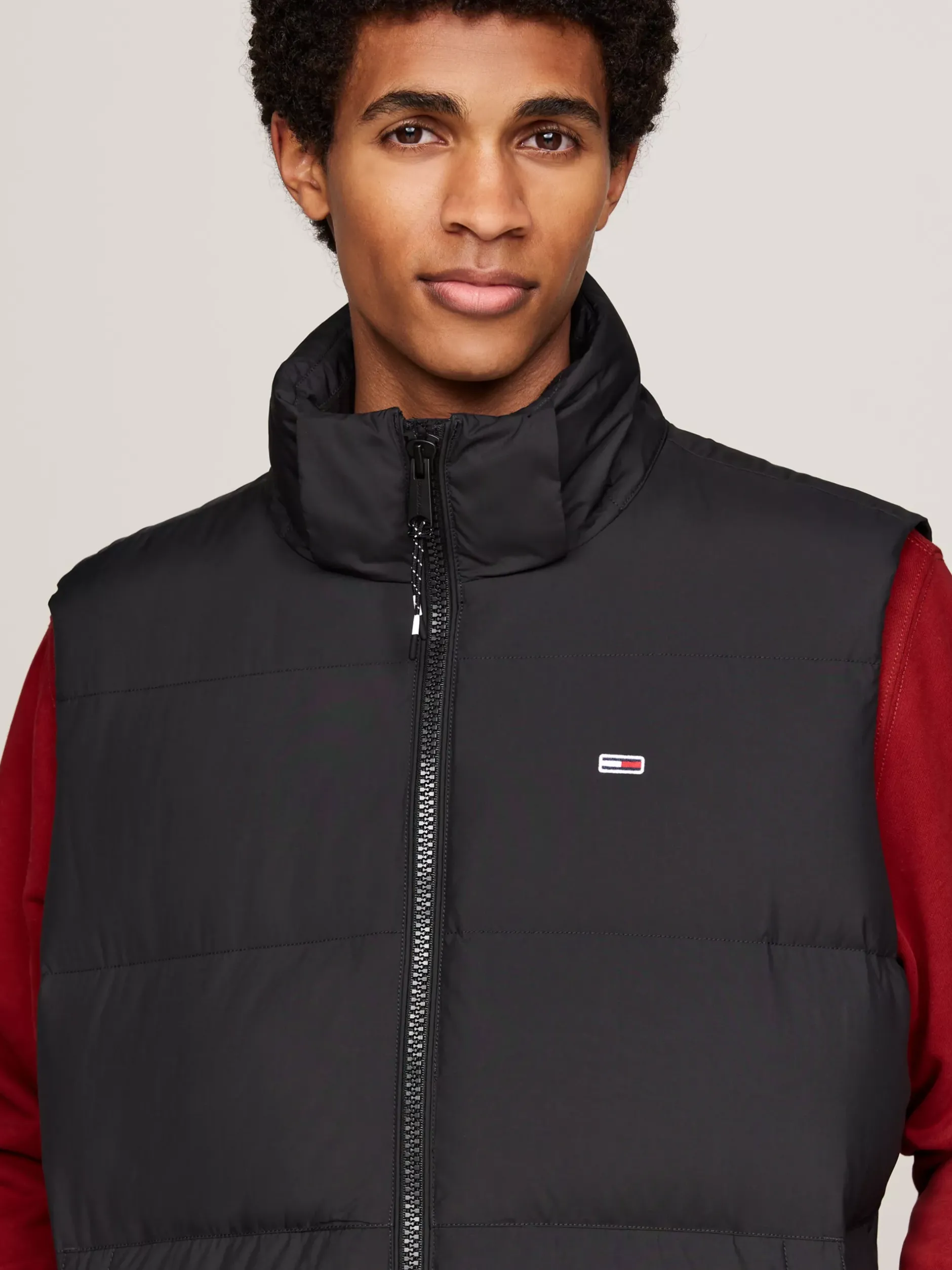 Kurtki & Płaszcze*Tommy Hilfiger Puchowy Bezrękawnik Z Kapturem BLACK