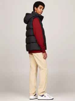 Kurtki & Płaszcze*Tommy Hilfiger Puchowy Bezrękawnik Z Kapturem BLACK