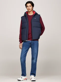 Kurtki & Płaszcze*Tommy Hilfiger Puchowy Bezrękawnik Z Kapturem DARK NIGHT NAVY