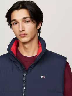 Kurtki & Płaszcze*Tommy Hilfiger Puchowy Bezrękawnik Z Kapturem DARK NIGHT NAVY