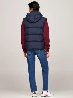 Kurtki & Płaszcze*Tommy Hilfiger Puchowy Bezrękawnik Z Kapturem DARK NIGHT NAVY