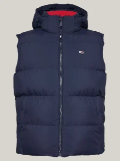 Kurtki & Płaszcze*Tommy Hilfiger Puchowy Bezrękawnik Z Kapturem DARK NIGHT NAVY