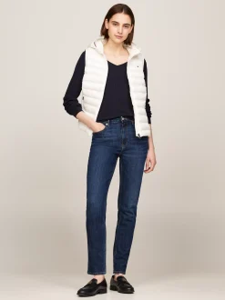Kurtki & Płaszcze*Tommy Hilfiger Puchowy Bezrękawnik Z Kapturem ANCIENT WHITE