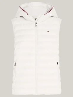 Kurtki & Płaszcze*Tommy Hilfiger Puchowy Bezrękawnik Z Kapturem ANCIENT WHITE