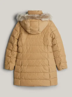 Kurtki & Płaszcze*Tommy Hilfiger Puchowy Płaszcz Adaptive Z Kapturem CLASSIC KHAKI