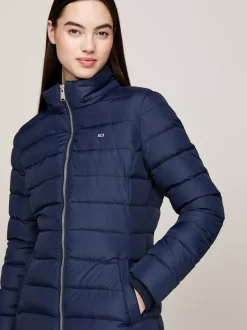 Kurtki & Płaszcze*Tommy Hilfiger Puchowy Płaszcz Z Kapturem DARK NIGHT NAVY