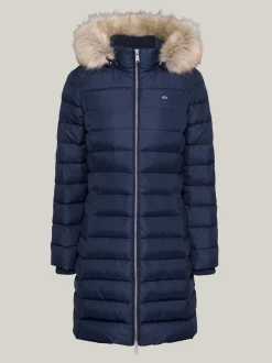 Kurtki & Płaszcze*Tommy Hilfiger Puchowy Płaszcz Z Kapturem DARK NIGHT NAVY
