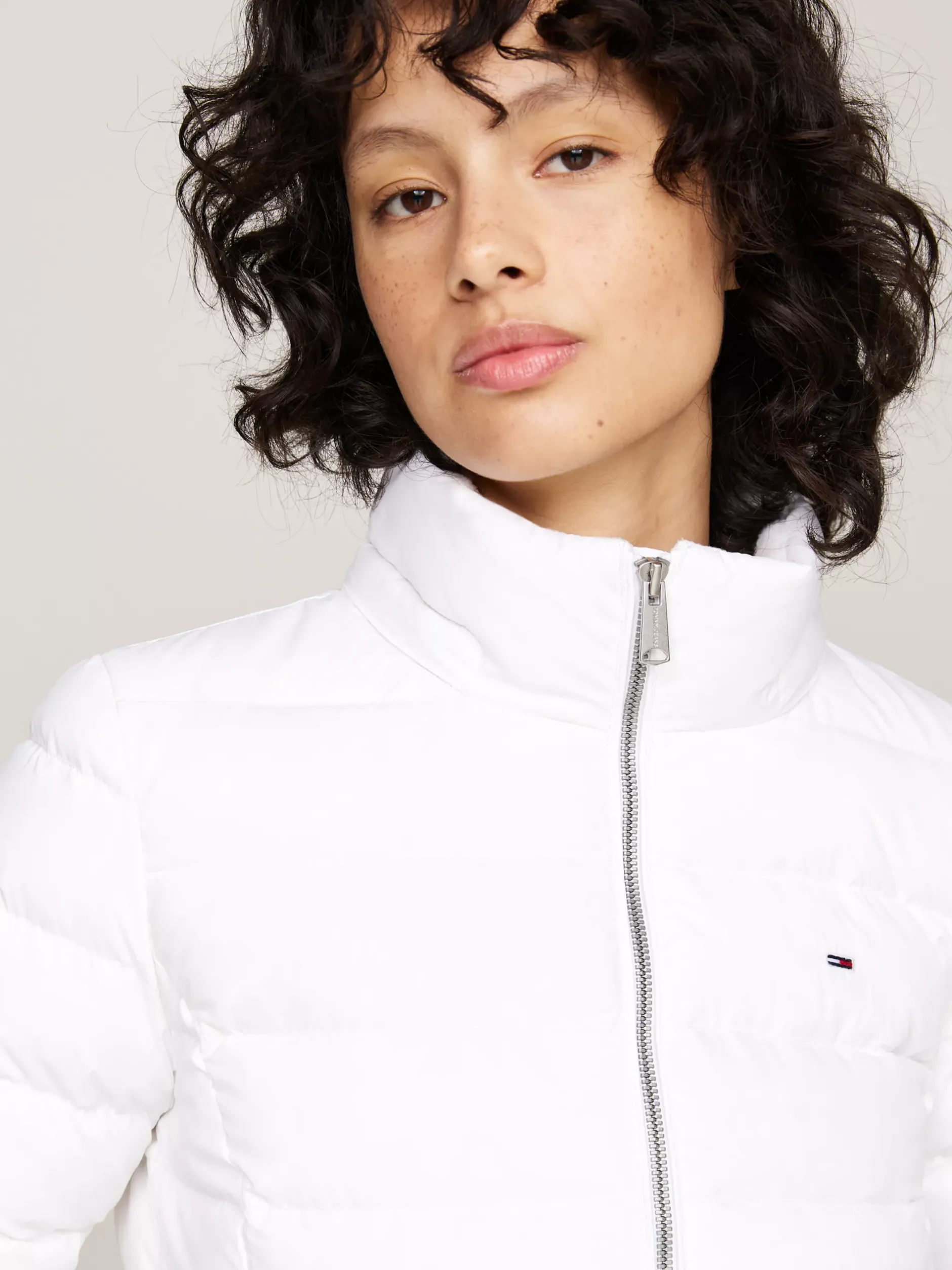 Kurtki & Płaszcze*Tommy Hilfiger Puchowy Płaszcz Z Kapturem WHITE
