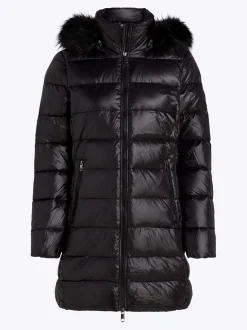 Kurtki & Płaszcze*Tommy Hilfiger Puchowy Płaszcz Z Kapturem BLACK