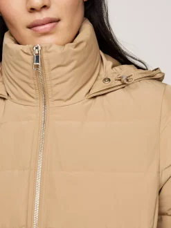 Kurtki & Płaszcze*Tommy Hilfiger Puchowy Płaszcz Z Kapturem Z Futerkiem CLASSIC KHAKI