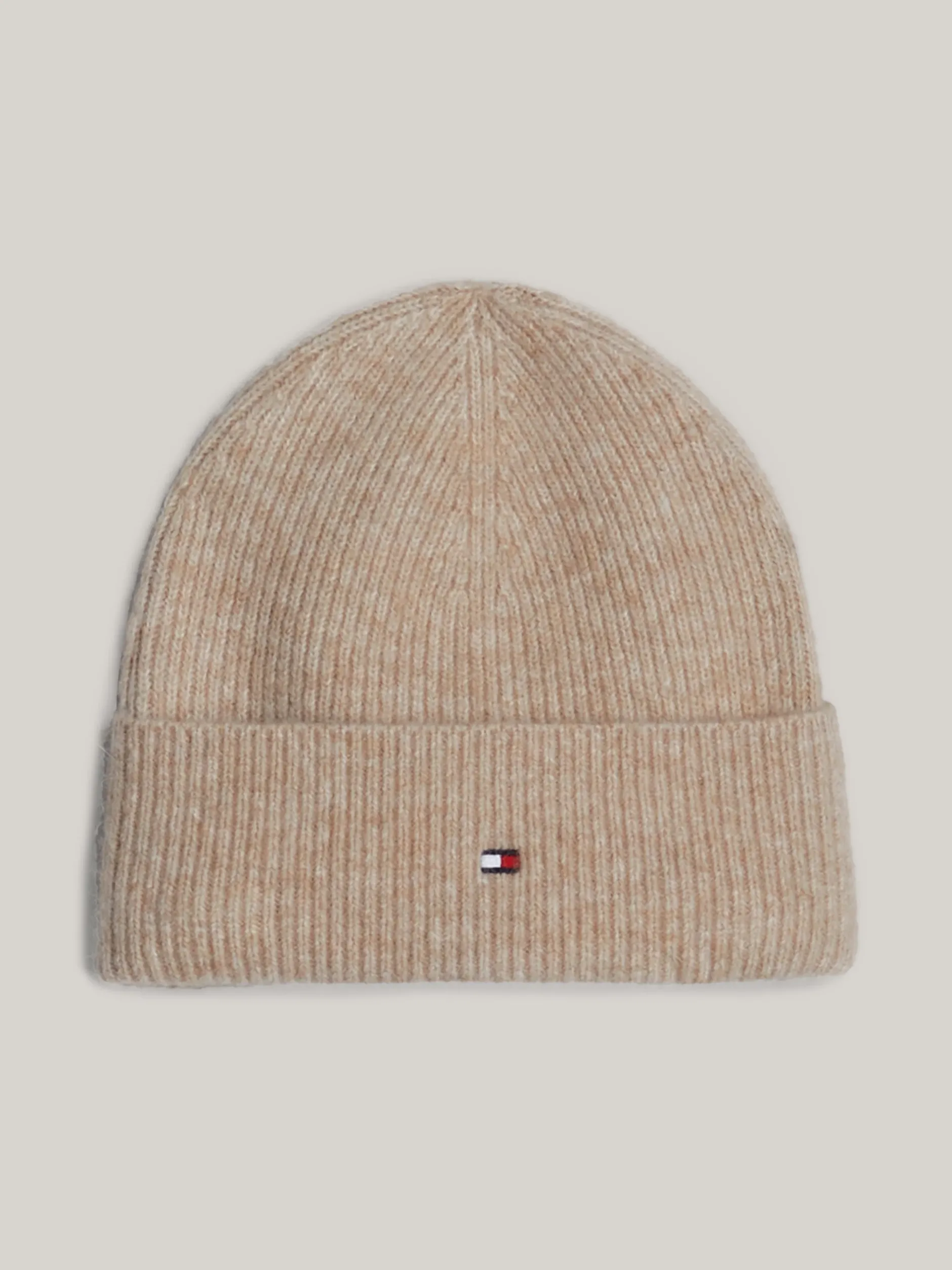 Czapki I Szaliki|Czapki*Tommy Hilfiger Puszysta Czapka Beanie Essential Z Flagą BEIGE