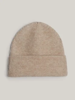 Czapki I Szaliki|Czapki*Tommy Hilfiger Puszysta Czapka Beanie Essential Z Flagą BEIGE