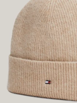 Czapki I Szaliki|Czapki*Tommy Hilfiger Puszysta Czapka Beanie Essential Z Flagą BEIGE