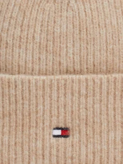 Czapki I Szaliki|Czapki*Tommy Hilfiger Puszysta Czapka Beanie Essential Z Flagą BEIGE