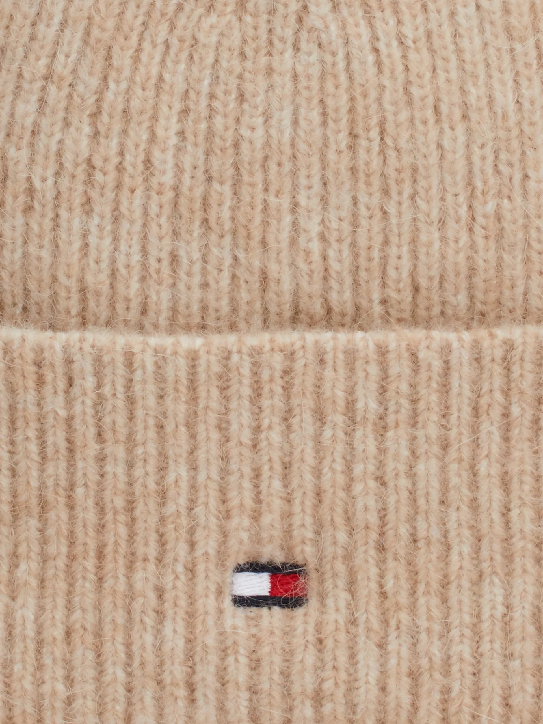 Czapki I Szaliki|Czapki*Tommy Hilfiger Puszysta Czapka Beanie Essential Z Flagą BEIGE