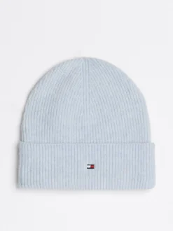 Czapki|Czapki I Szaliki*Tommy Hilfiger Puszysta Czapka Beanie Essential Z Flagą BREEZY BLUE