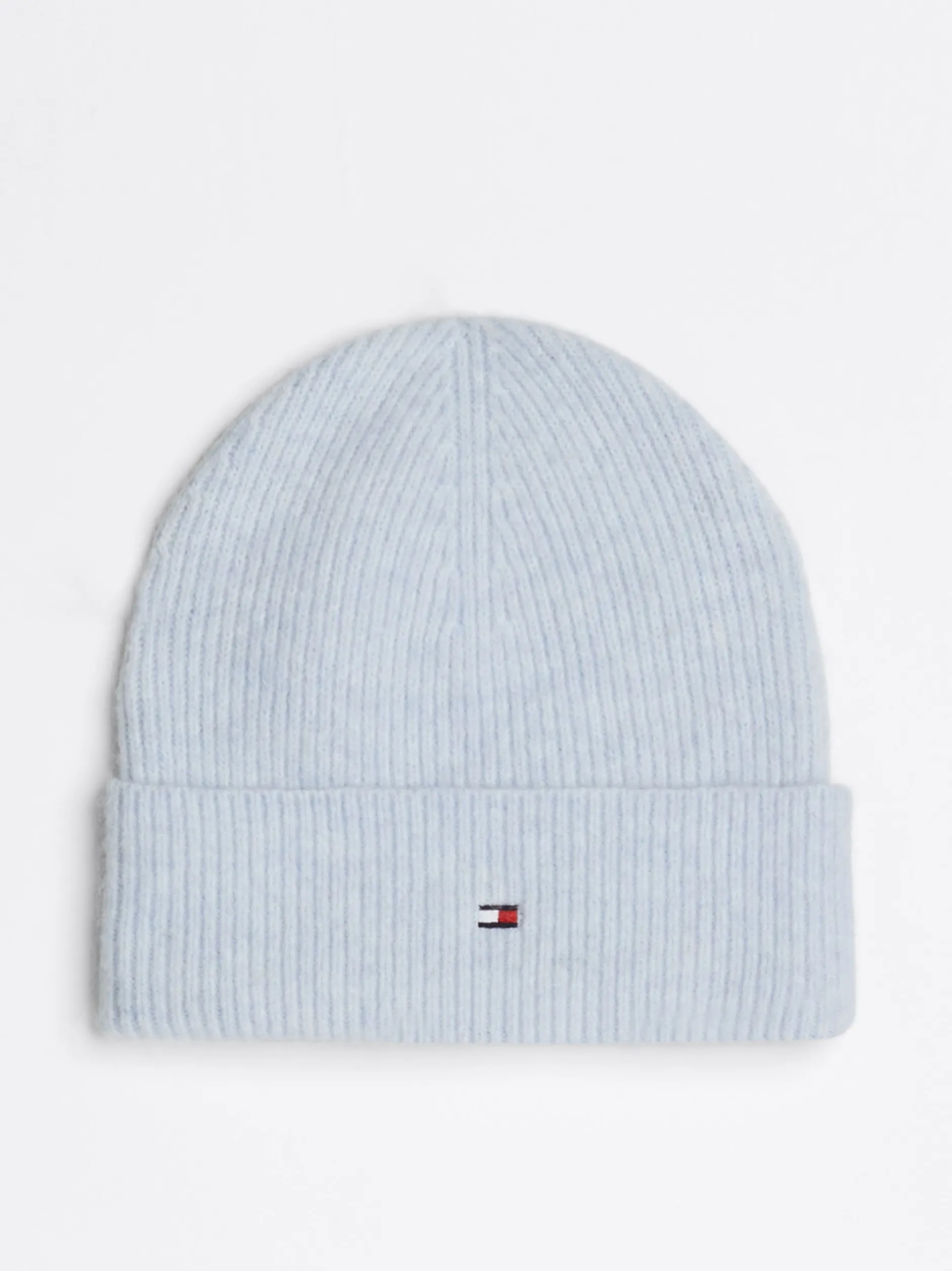Czapki|Czapki I Szaliki*Tommy Hilfiger Puszysta Czapka Beanie Essential Z Flagą BREEZY BLUE