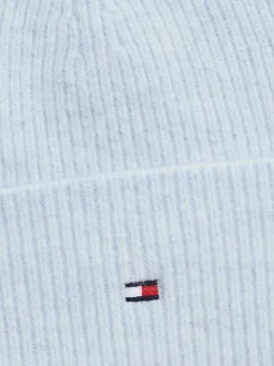 Czapki|Czapki I Szaliki*Tommy Hilfiger Puszysta Czapka Beanie Essential Z Flagą BREEZY BLUE