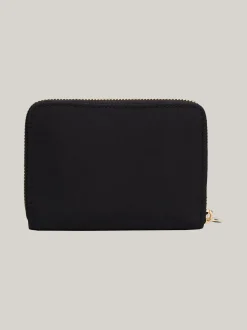 Portfele & Breloczki Do Kluczy*Tommy Hilfiger Średni Portfel Na Zamek Z Monogramem TH BLACK