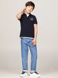 T-Shirty I Koszulki Polo*Tommy Hilfiger Regularne Polo Z Logo Hilfiger Monotype DESERT SKY