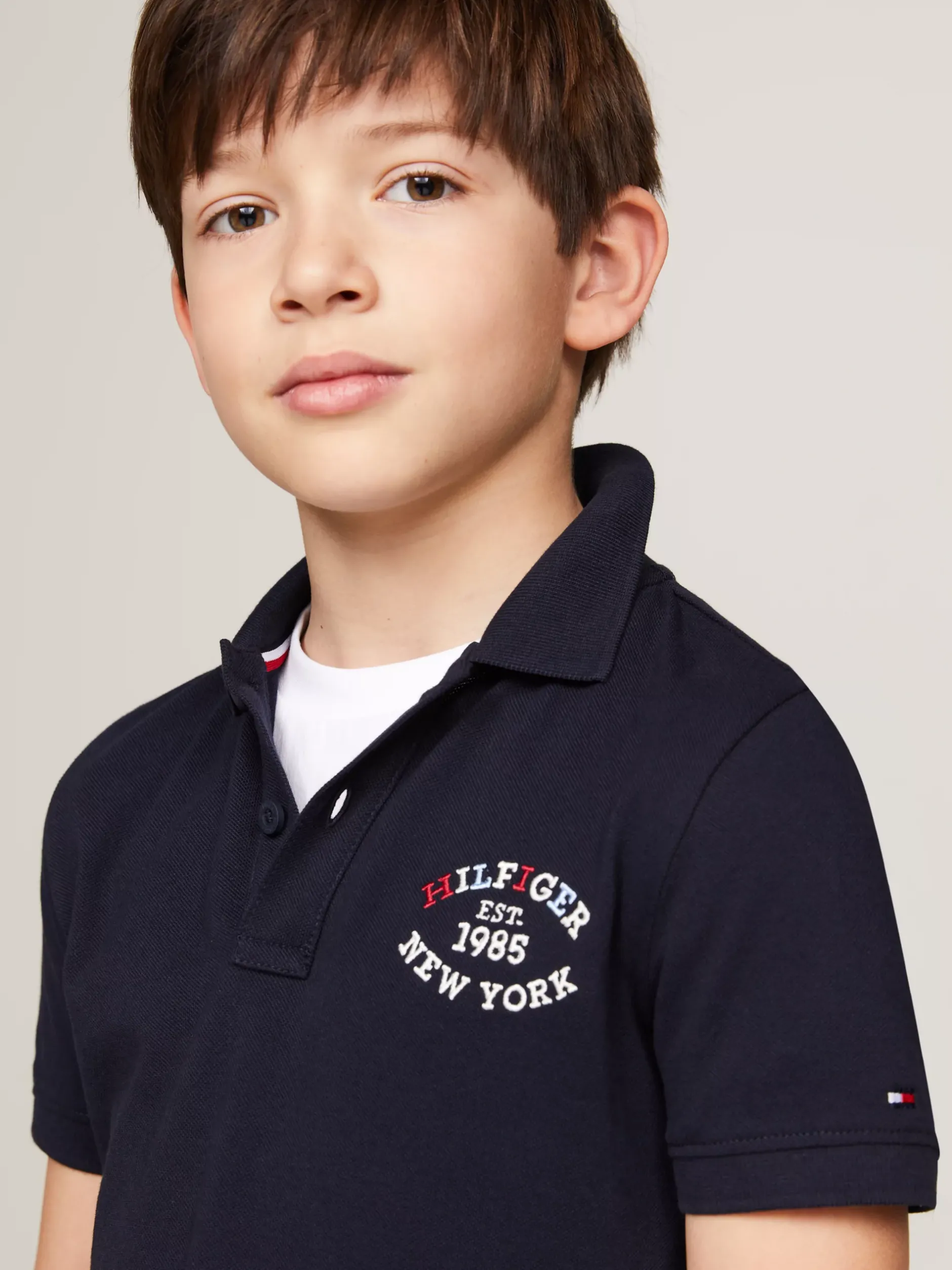 T-Shirty I Koszulki Polo*Tommy Hilfiger Regularne Polo Z Logo Hilfiger Monotype DESERT SKY