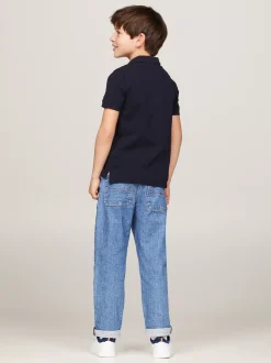 T-Shirty I Koszulki Polo*Tommy Hilfiger Regularne Polo Z Logo Hilfiger Monotype DESERT SKY