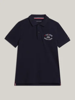 T-Shirty I Koszulki Polo*Tommy Hilfiger Regularne Polo Z Logo Hilfiger Monotype DESERT SKY