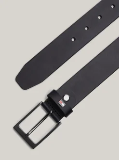 Paski*Tommy Hilfiger Regulowany Skórzany Pasek Layton Z Flagą SPACE BLUE