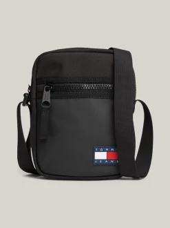 Torebki Na Pasku*Tommy Hilfiger Reporterka W Bloki Kolorów Z Logo BLACK