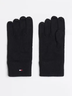 Czapki I Szaliki*Tommy Hilfiger Rękawiczki Z Haftem Z Logo Hilfiger BLACK