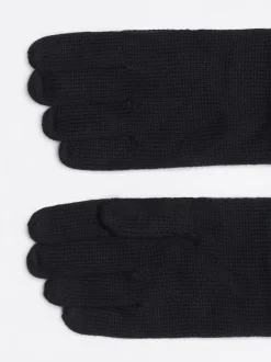 Czapki I Szaliki*Tommy Hilfiger Rękawiczki Z Haftem Z Logo Hilfiger BLACK