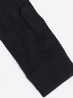 Czapki I Szaliki*Tommy Hilfiger Rękawiczki Z Haftem Z Logo Hilfiger BLACK