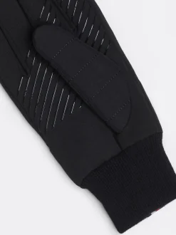 Czapki I Szaliki*Tommy Hilfiger Rękawiczki Z Pikowanymi Przeszyciami I Logo BLACK